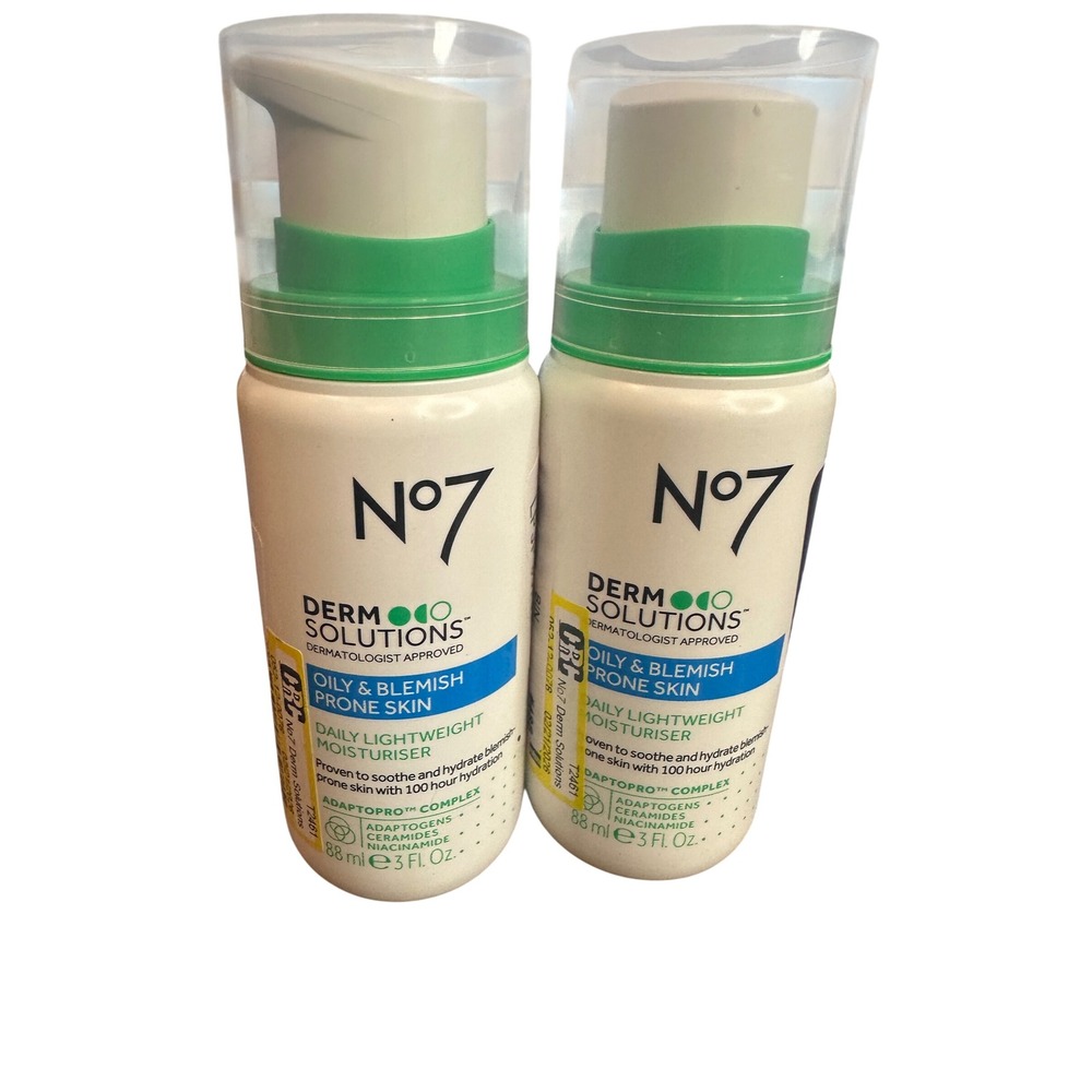 No7 Derm Solutions Daily Lightweight Moisturiser Oily Blemish Prone Skin 2 Pack
